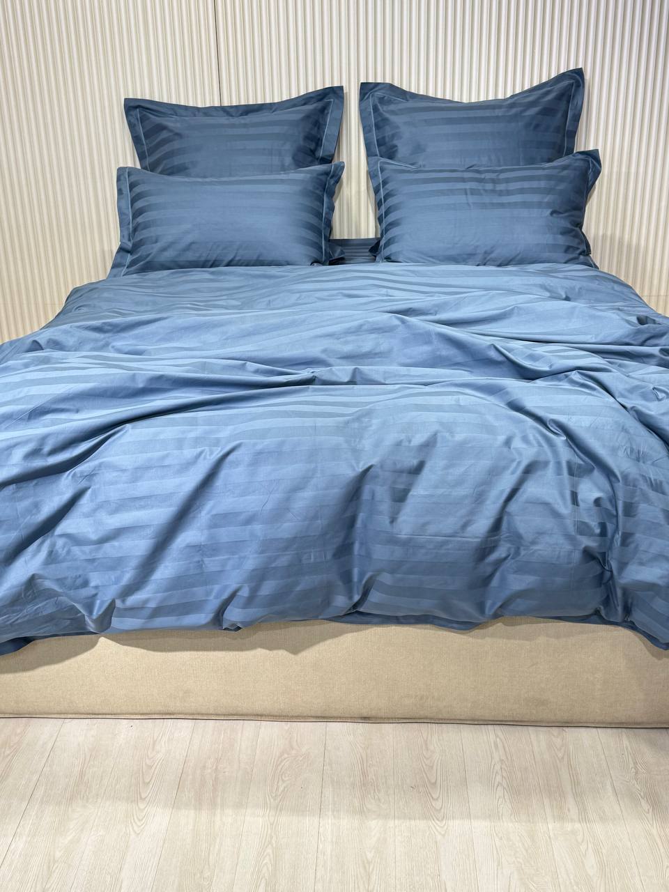 Комплект постельного белья с пододеяльником Страйп-Сатин AVRORA Люкс 160/210