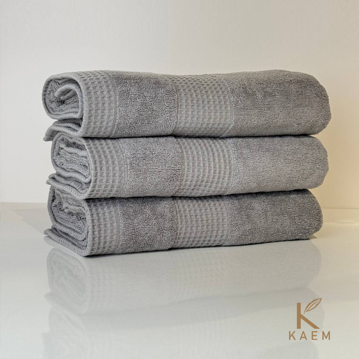 Полотенца WAFFLE BORDER 70*130 серый