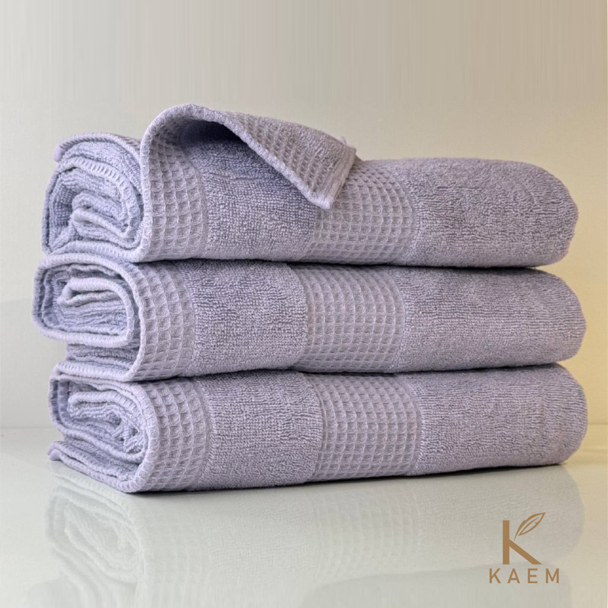 Полотенца WAFFLE BORDER 70*130 сирень